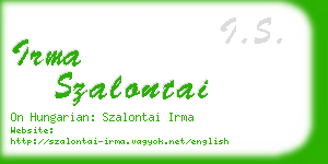 irma szalontai business card